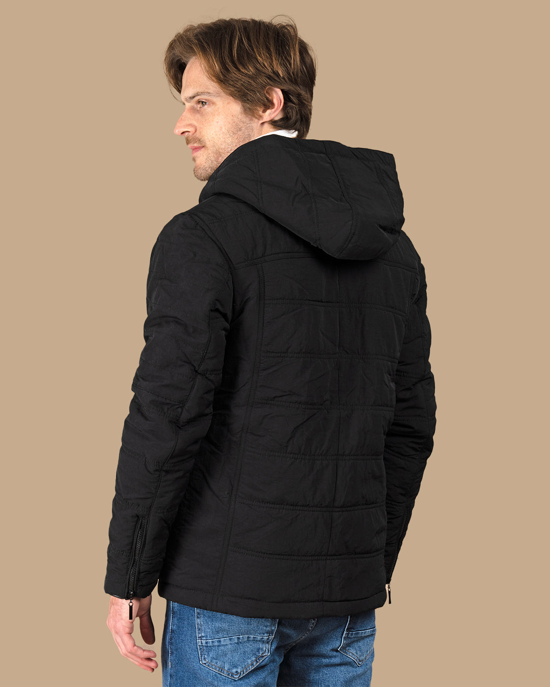Black Regular fit waterproof jacket