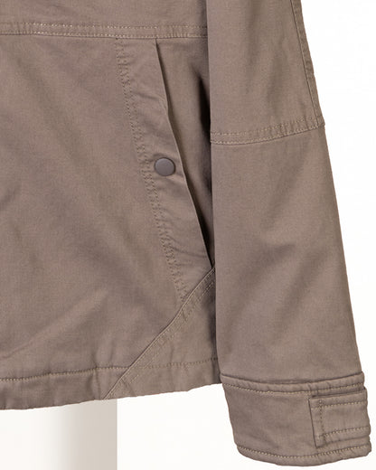 Brown Casual Hooded Gabardine Jacket