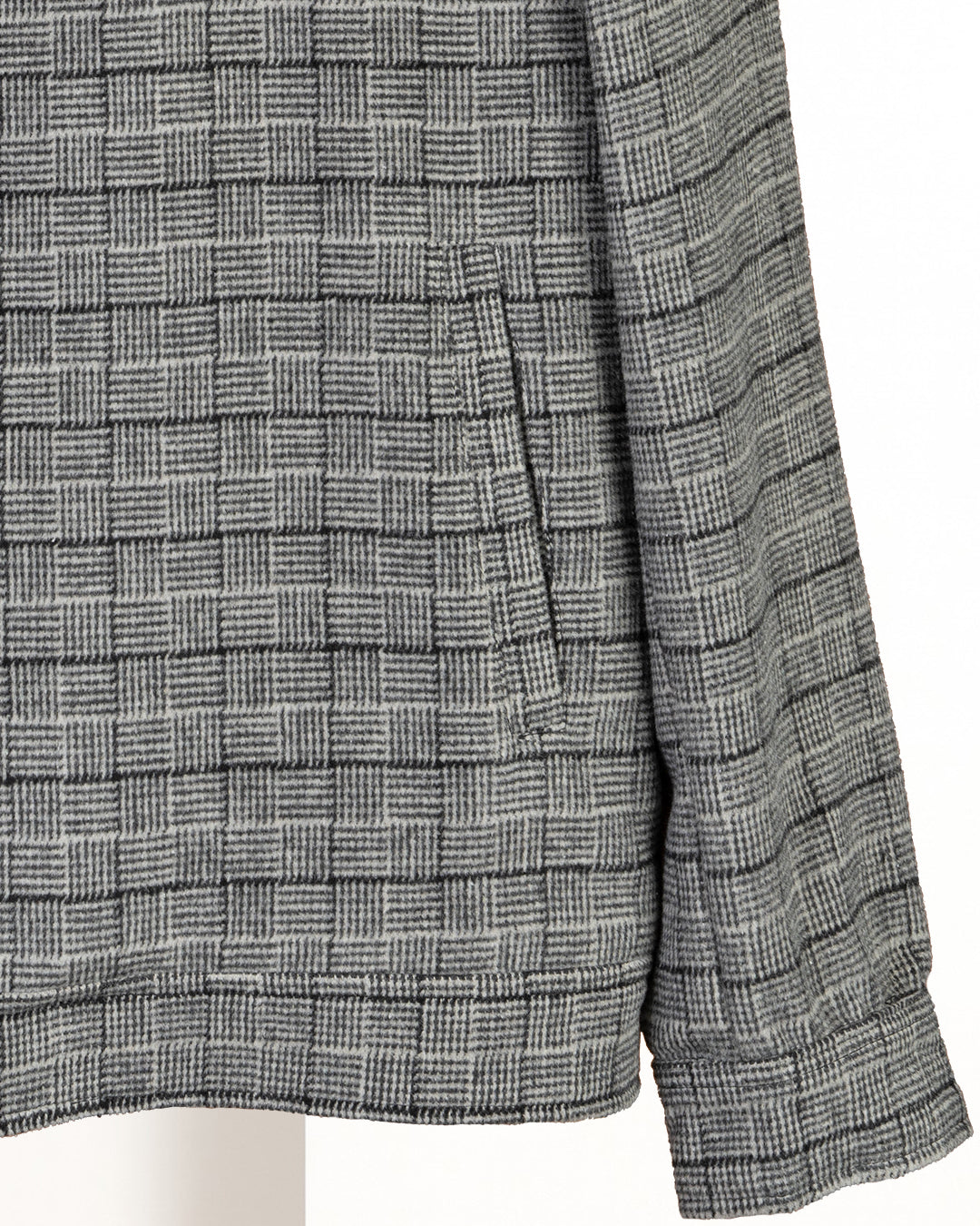 Black Classic Checkered Blend Wool Jacket