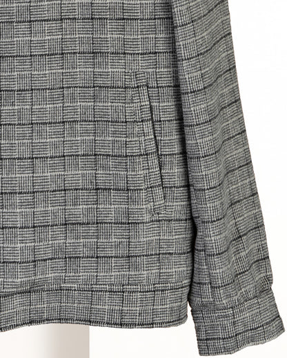 Black Classic Checkered Blend Wool Jacket