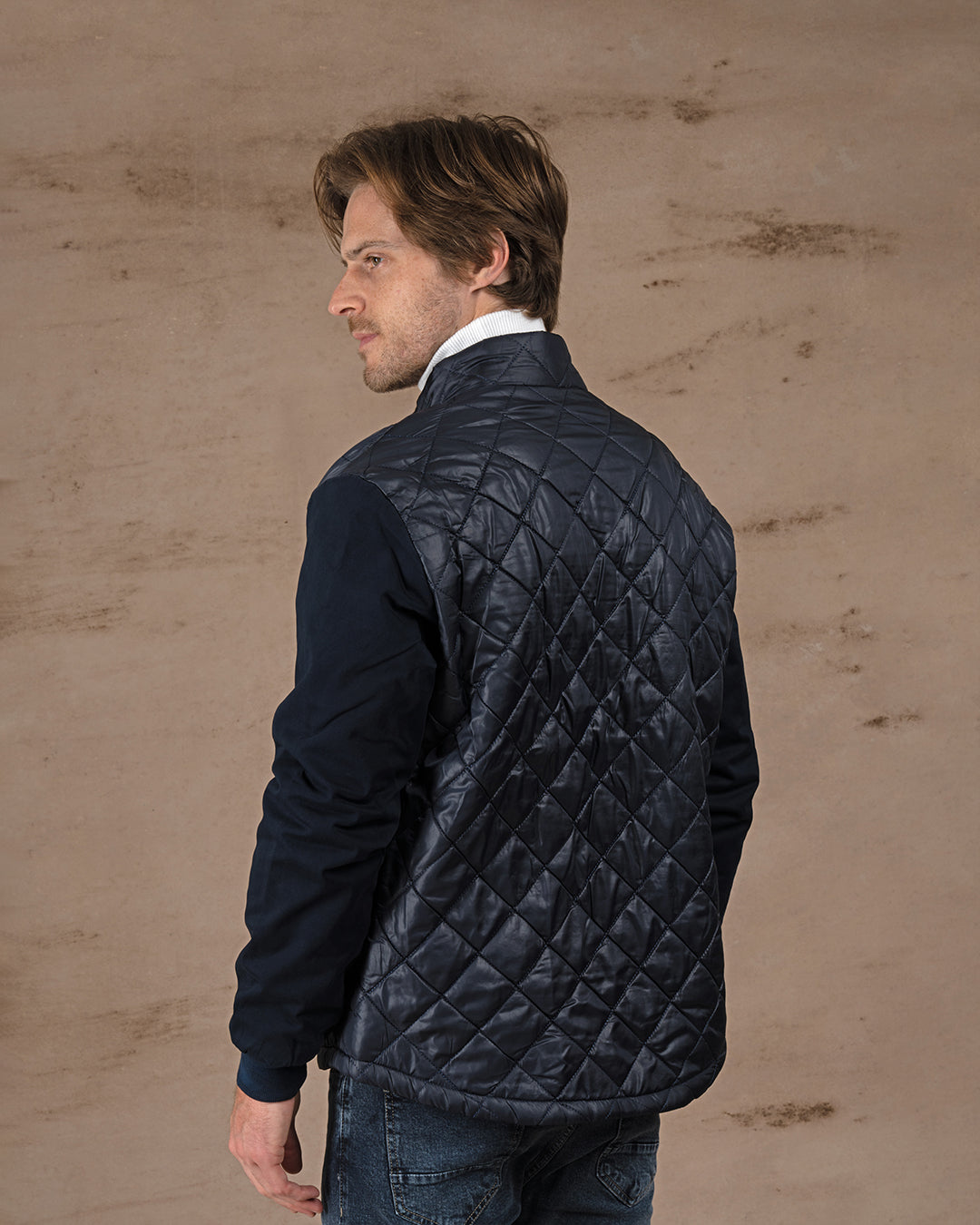 Navy Blue Regular fit waterproof jacket