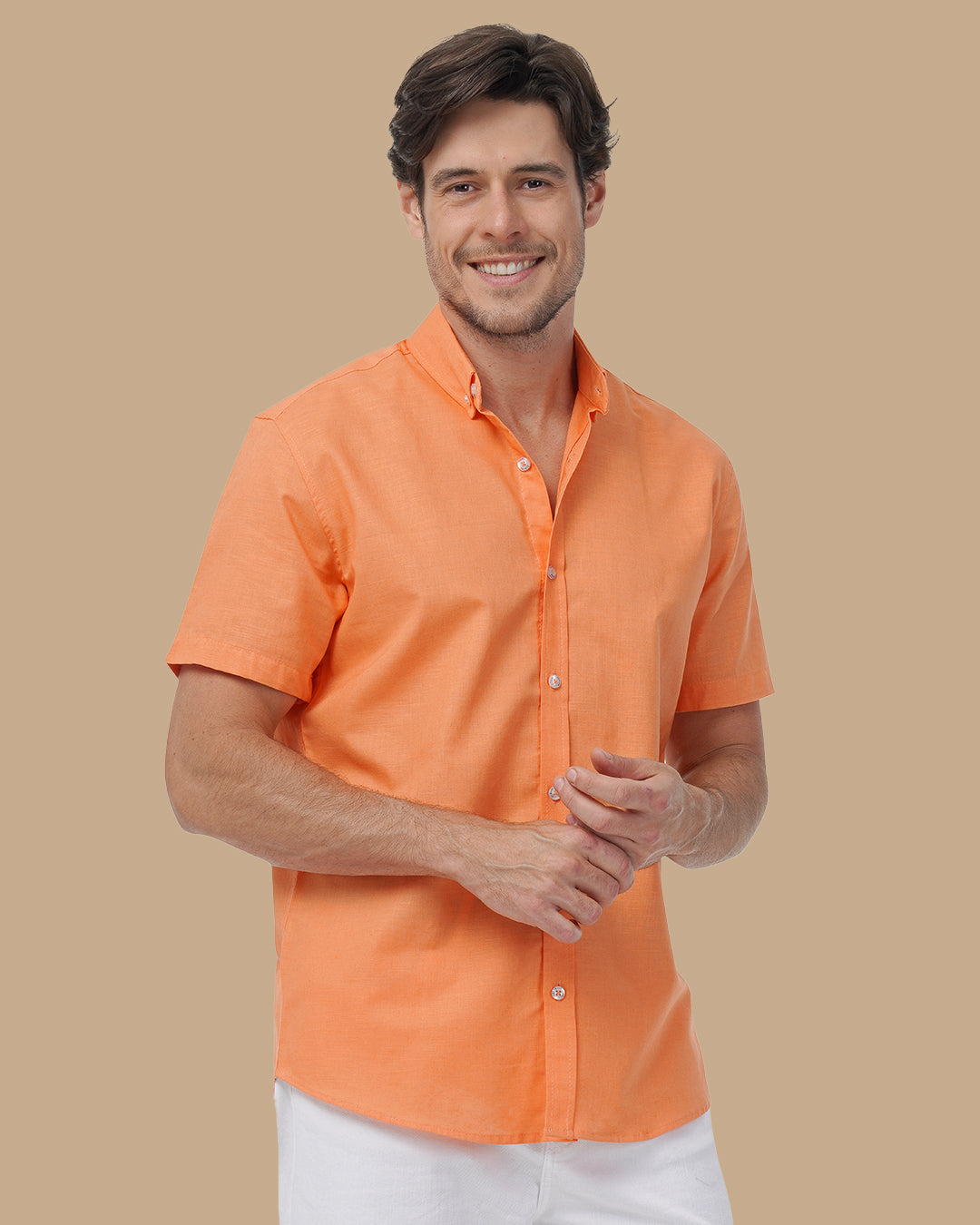 Orange Linen shirt