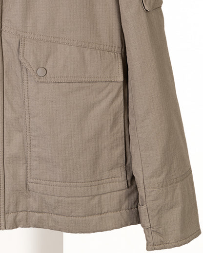 Caffee Gabardine Hooded Jacket with Pockets