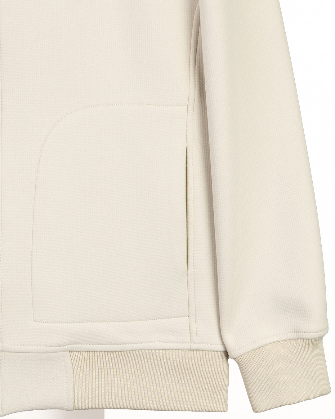 Off-White Modern Full-Zipper Plain Cotton Hoodie