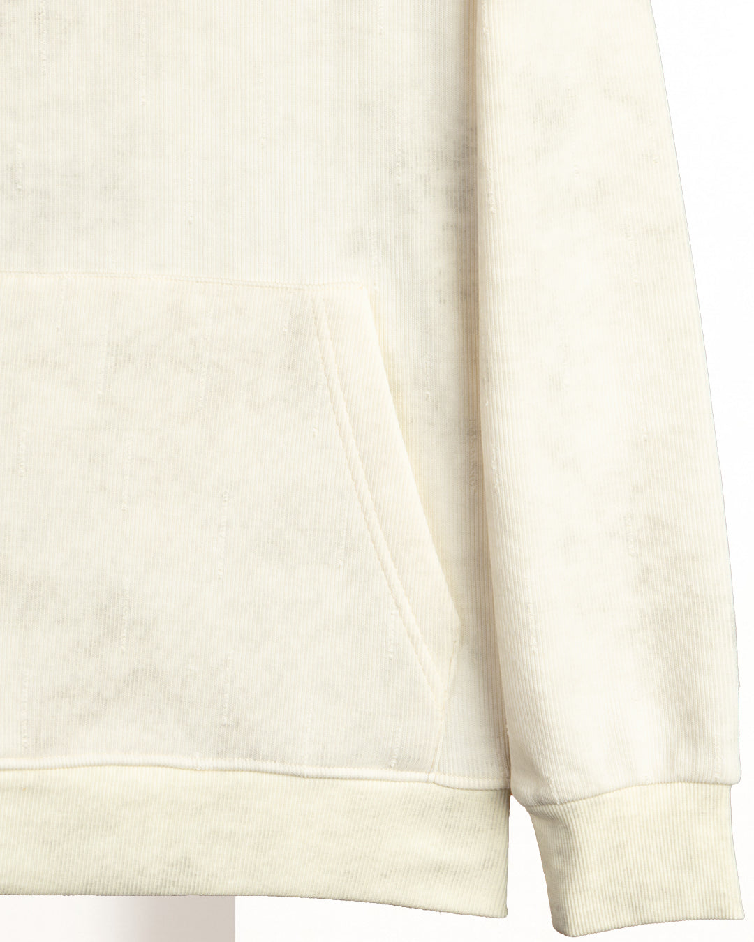 Beige Acid Wash With Defined Seam Lines Cotton Hoodie