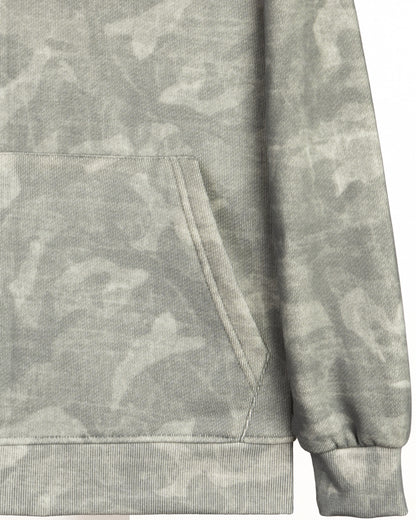Charcoal patterned Velvet Hoodie