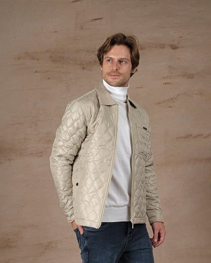 Beige Regular fit waterproof jacket