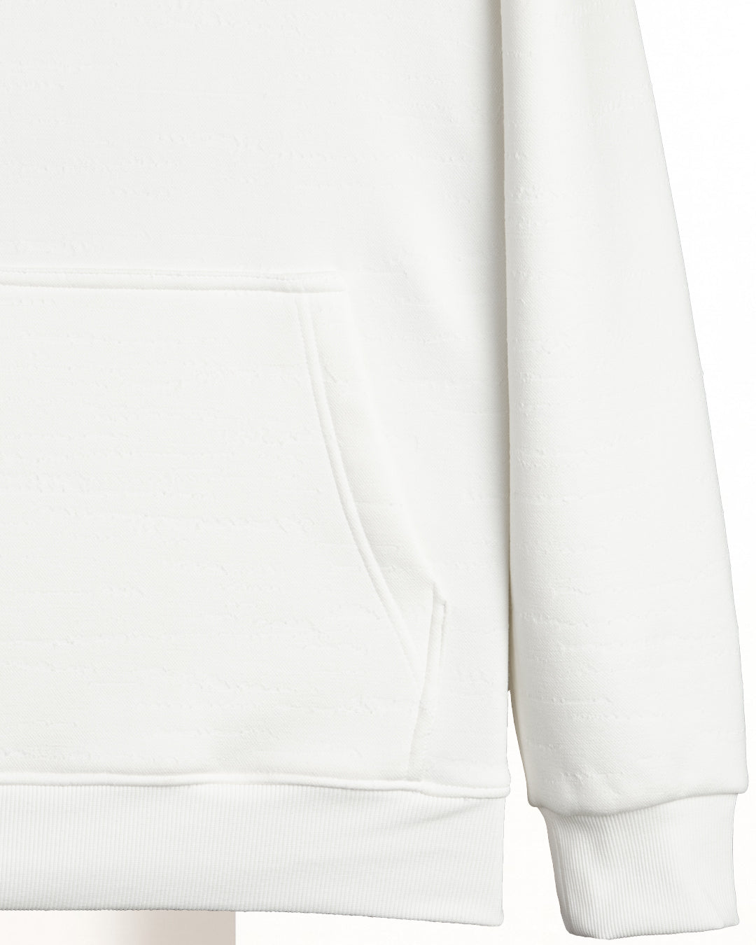 White Knitted Cotton Hoodie