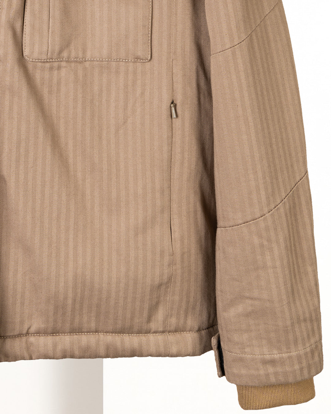Camel Gabardine Hooded Jacket