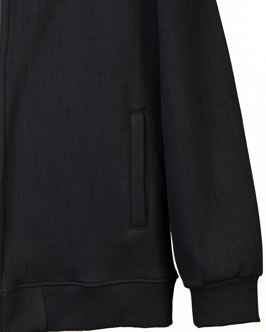 Black Full-Zipper Cotton Hoodie