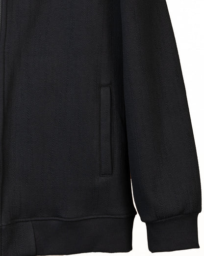 Black Full-Zipper Cotton Hoodie