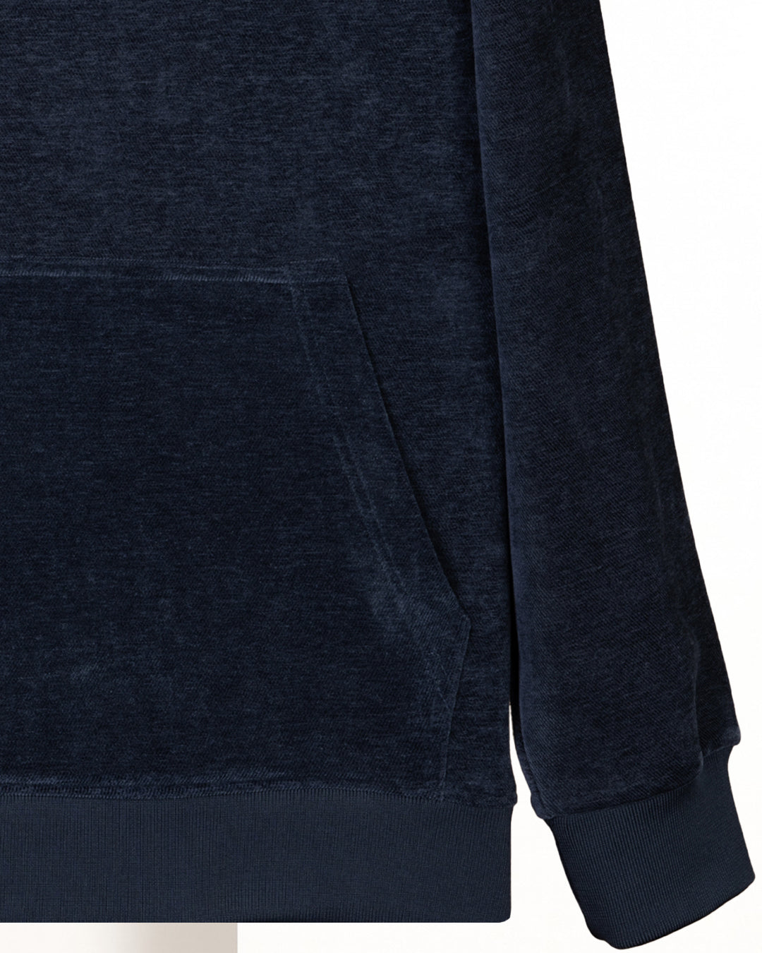 Dark-Navy Printed Velvet Hoodie