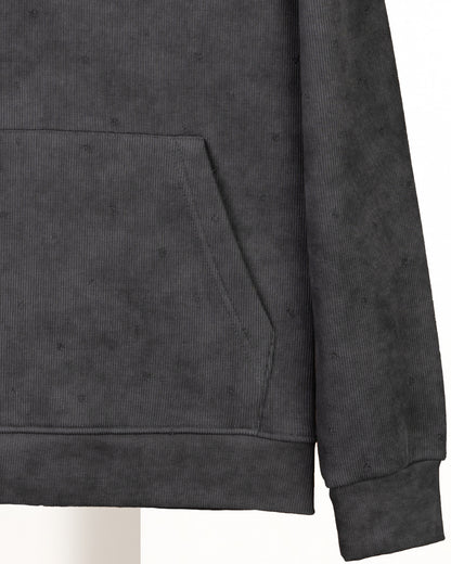 Dark-Grey Acid Wash Cotton Hoodie