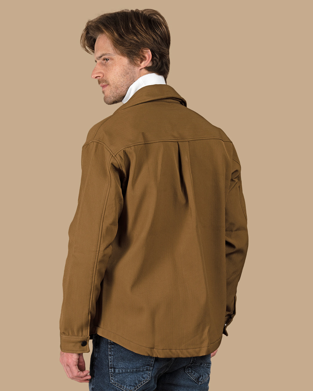 Brown waterproof winter shirt