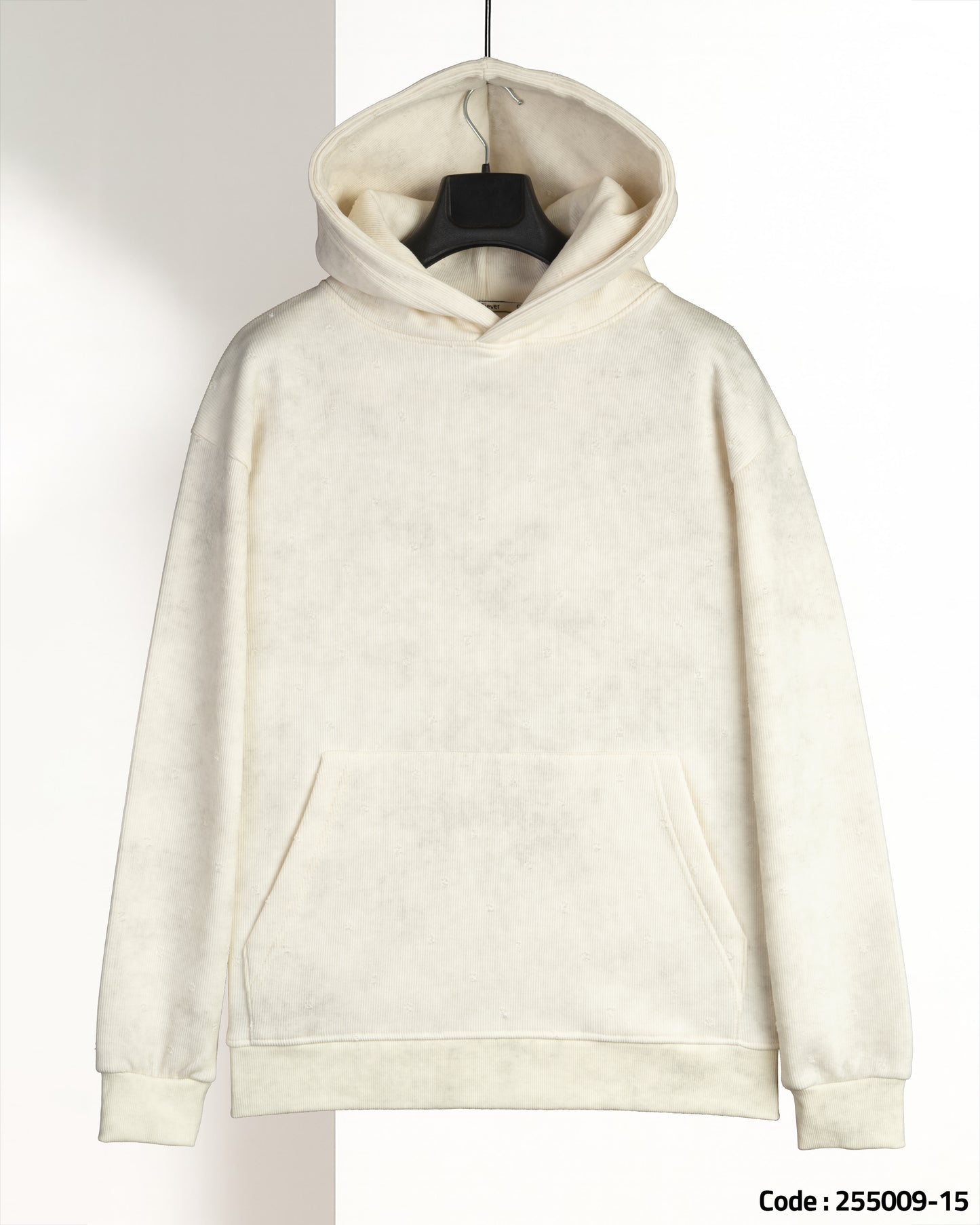 Beige Acid Wash Cotton Hoodie