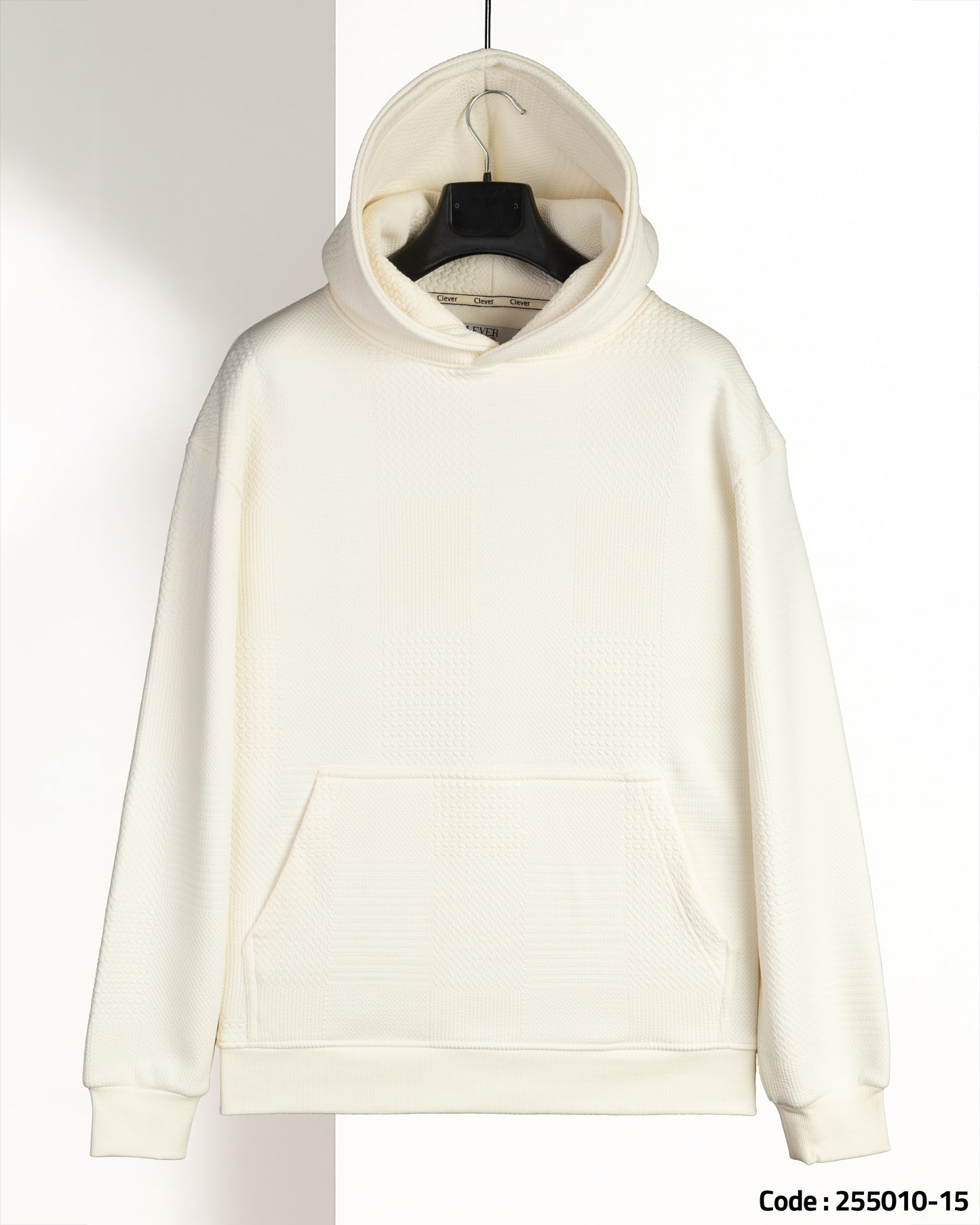 Off-White Patterned Knit cotton Hoodie