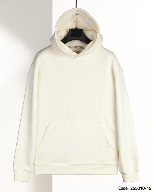 Off-White Patterned Knit cotton Hoodie