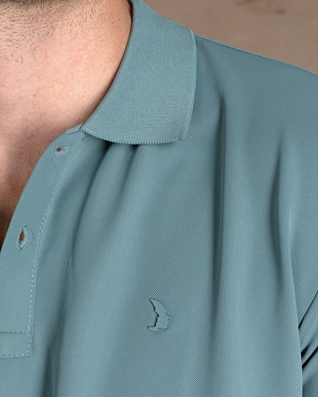 Dark Mint Cotton Knitted Polo Shirt Short sleeves
