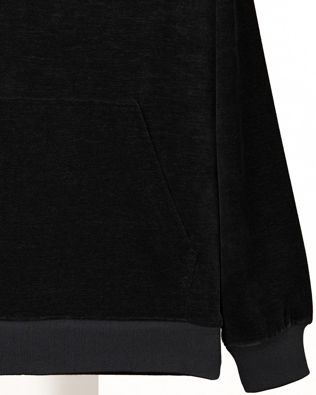Black Plain Velvet Hoodie