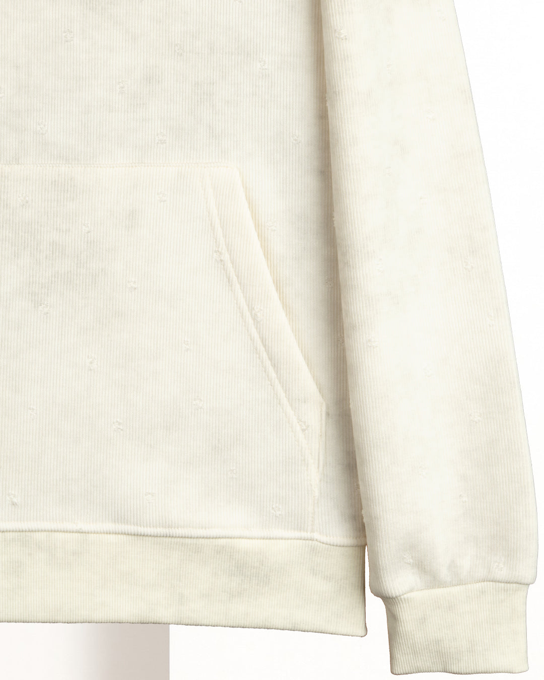 Beige Acid Wash Cotton Hoodie