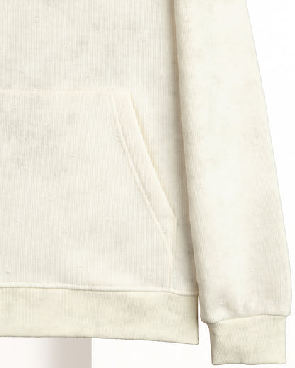 Beige Acid Wash Cotton Hoodie