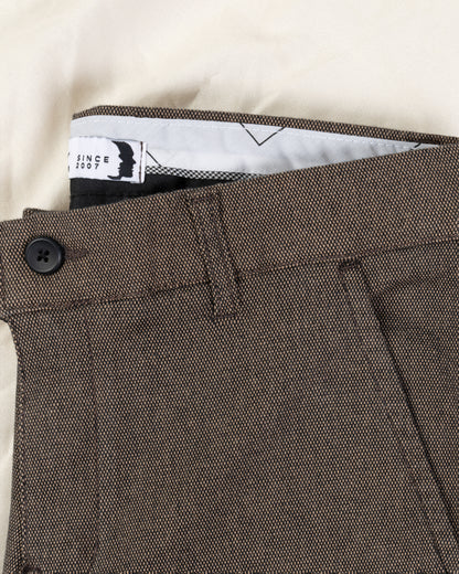 Camel Textured Classic Slim-Fit  Pants
