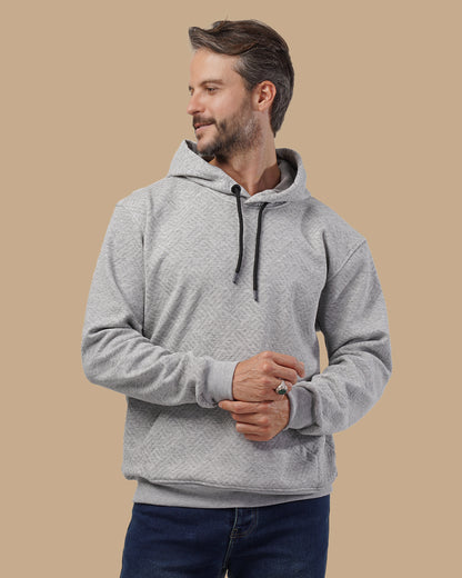 Grey Patterned Cotton Sweatshirt