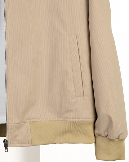 Camel Gabardine Winter Jacket with Fur Lining