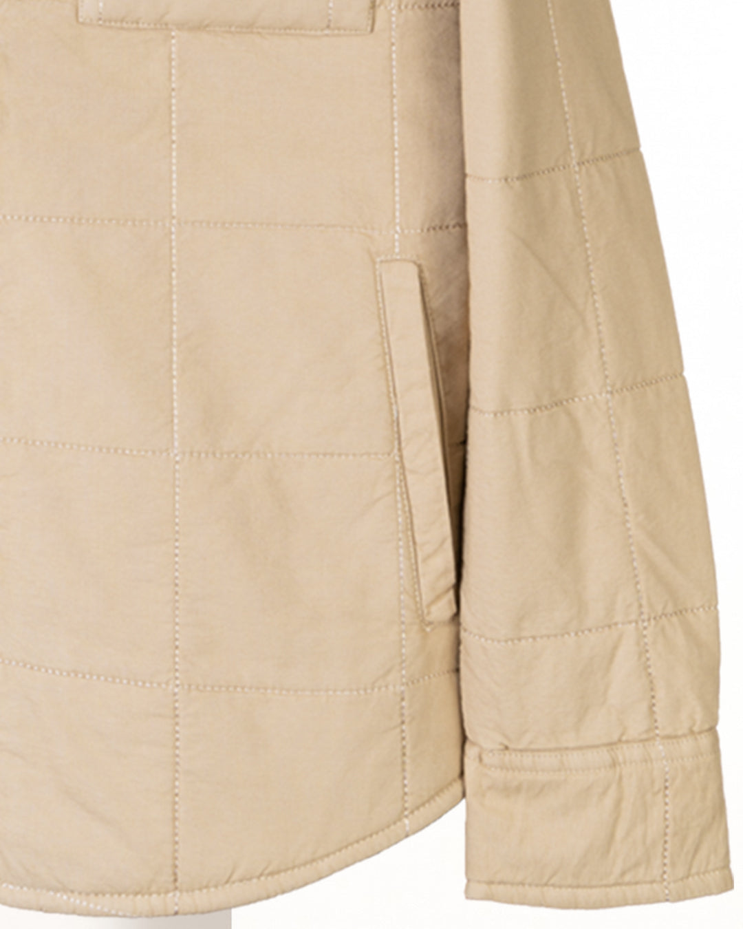 Beige Gabardine Quilted Jacket