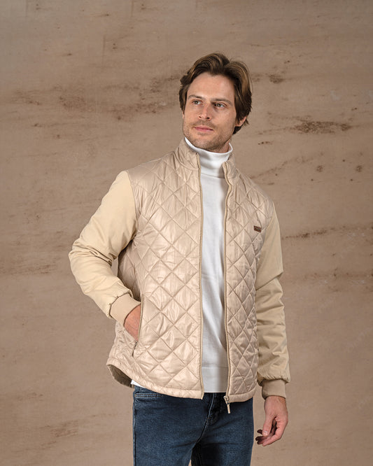 Beige Regular fit waterproof jacket