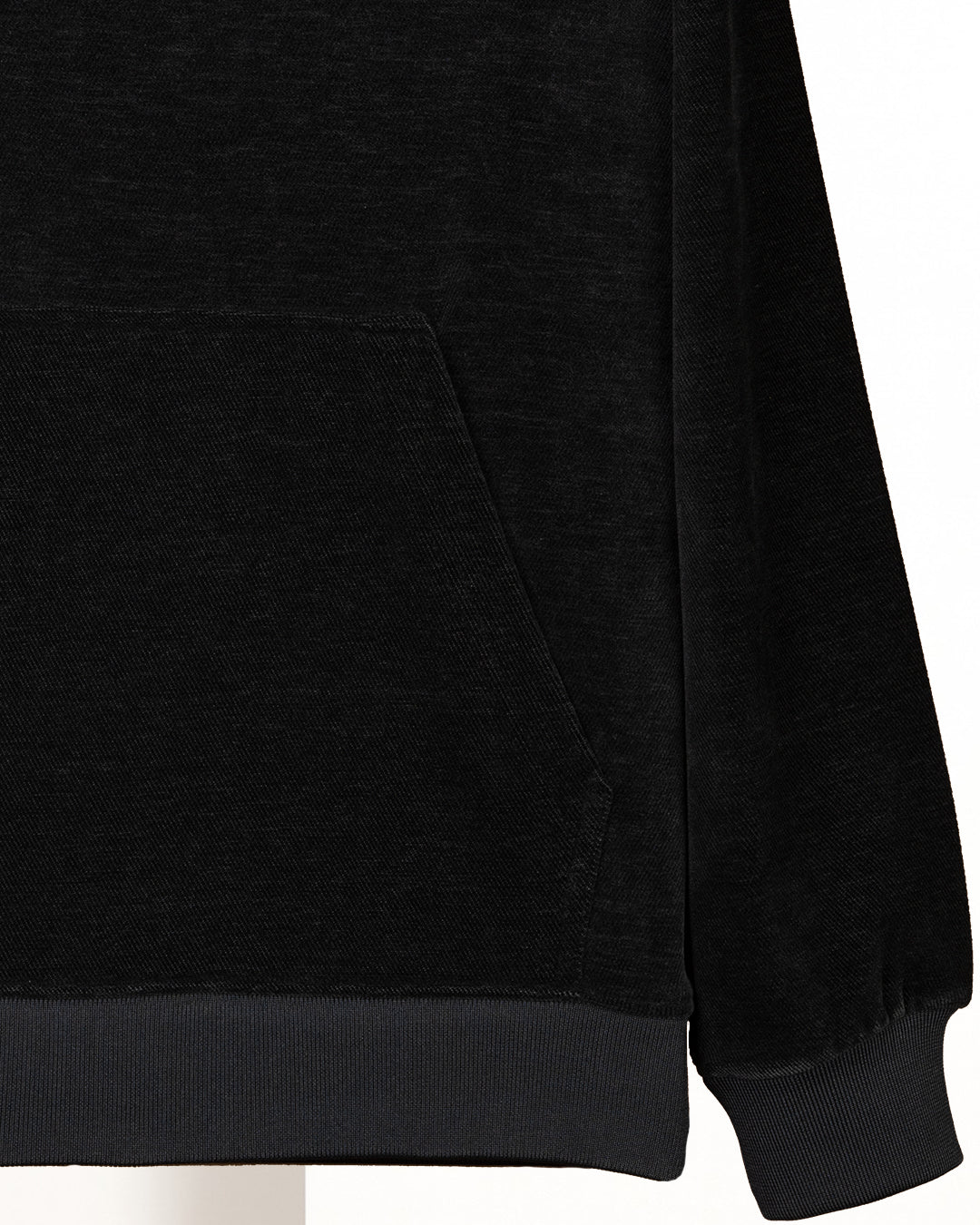 Black Printed Velvet Hoodie