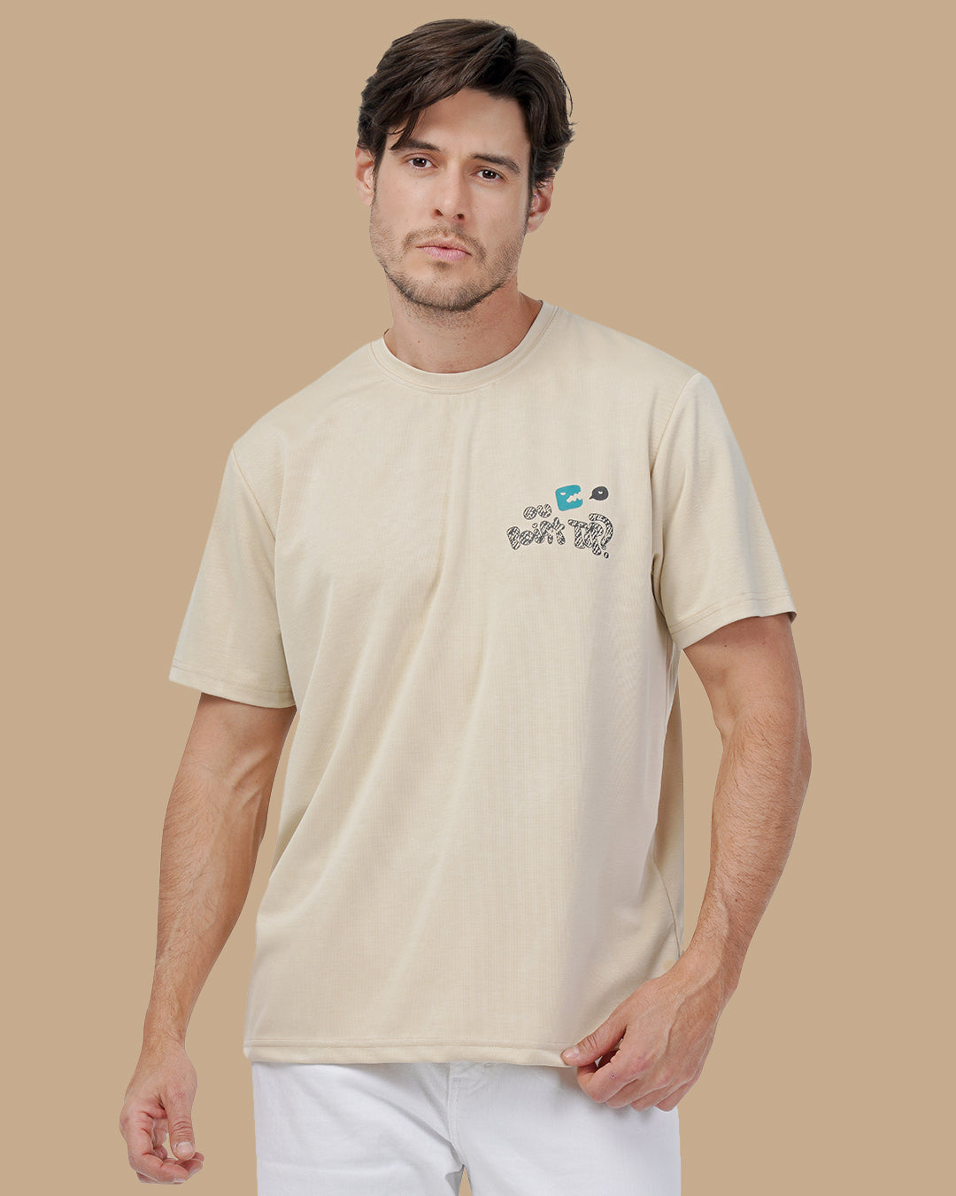 Beige Cotton T-shirt