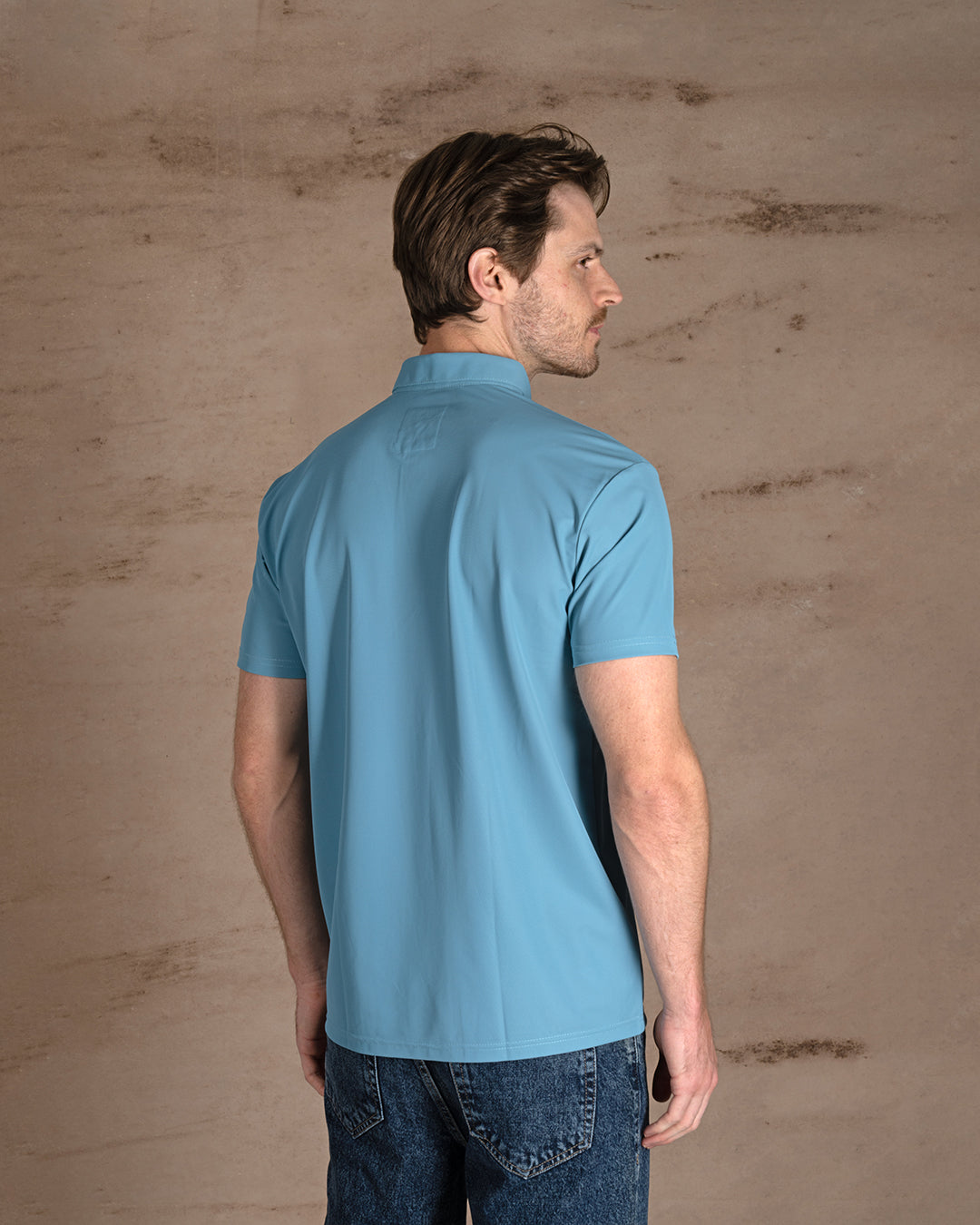 Baby Blue Cotton Polo Shirt Short sleeves