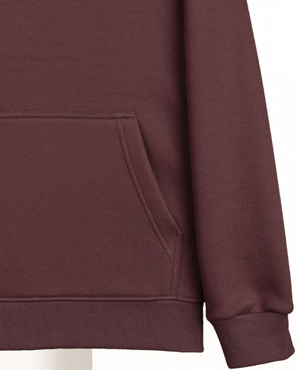 Burgundy Printed Cotton Hoodie