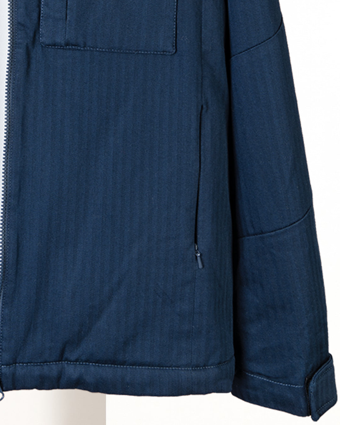 Navy-blue Gabardine Hooded Jacket