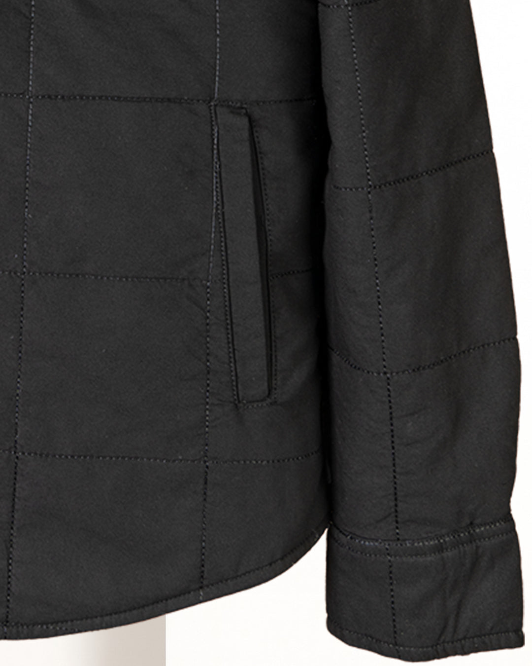 Black Gabardine Quilted Jacket