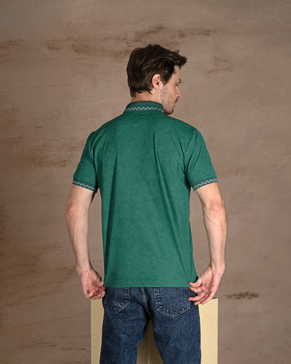 Green Turkish cotton Polo Shirt Short sleeves