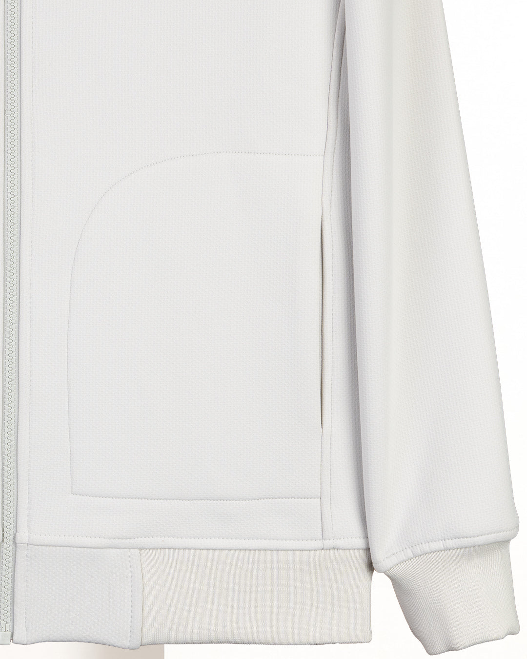 Silver Modern Full-Zipper Plain Cotton Hoodie