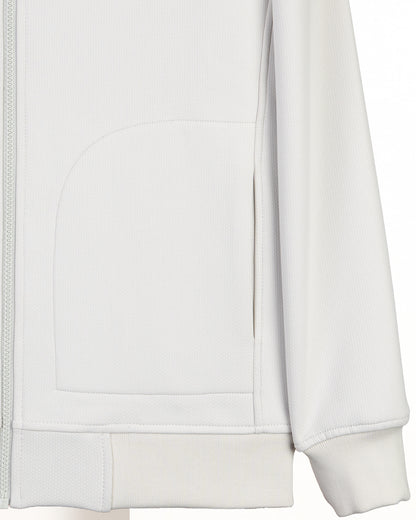 Silver Modern Full-Zipper Plain Cotton Hoodie