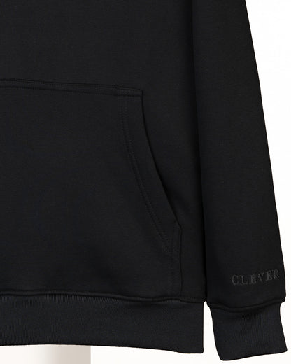 Black Basic Cotton Hoodie