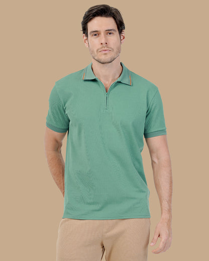 Green Cotton Polo Shirt