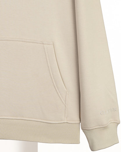 Beige Basic Cotton Hoodie