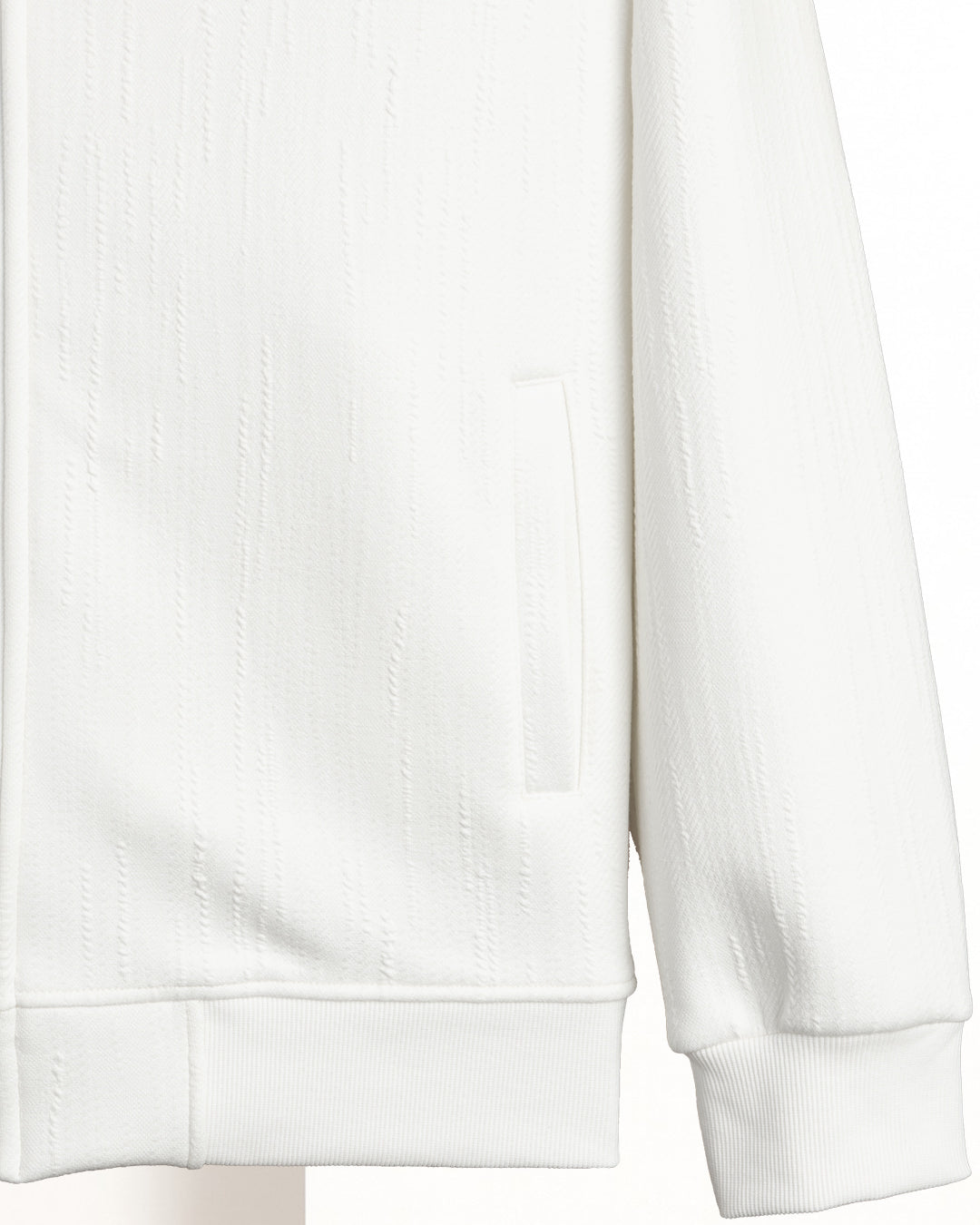 White Full-Zipper Cotton Hoodie