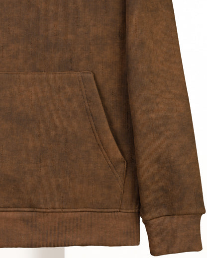Brown Acid Wash With Defined Seam Lines Cotton Hoodie