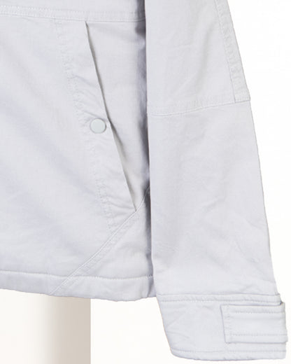 Silver Casual Hooded Gabardine Jacket