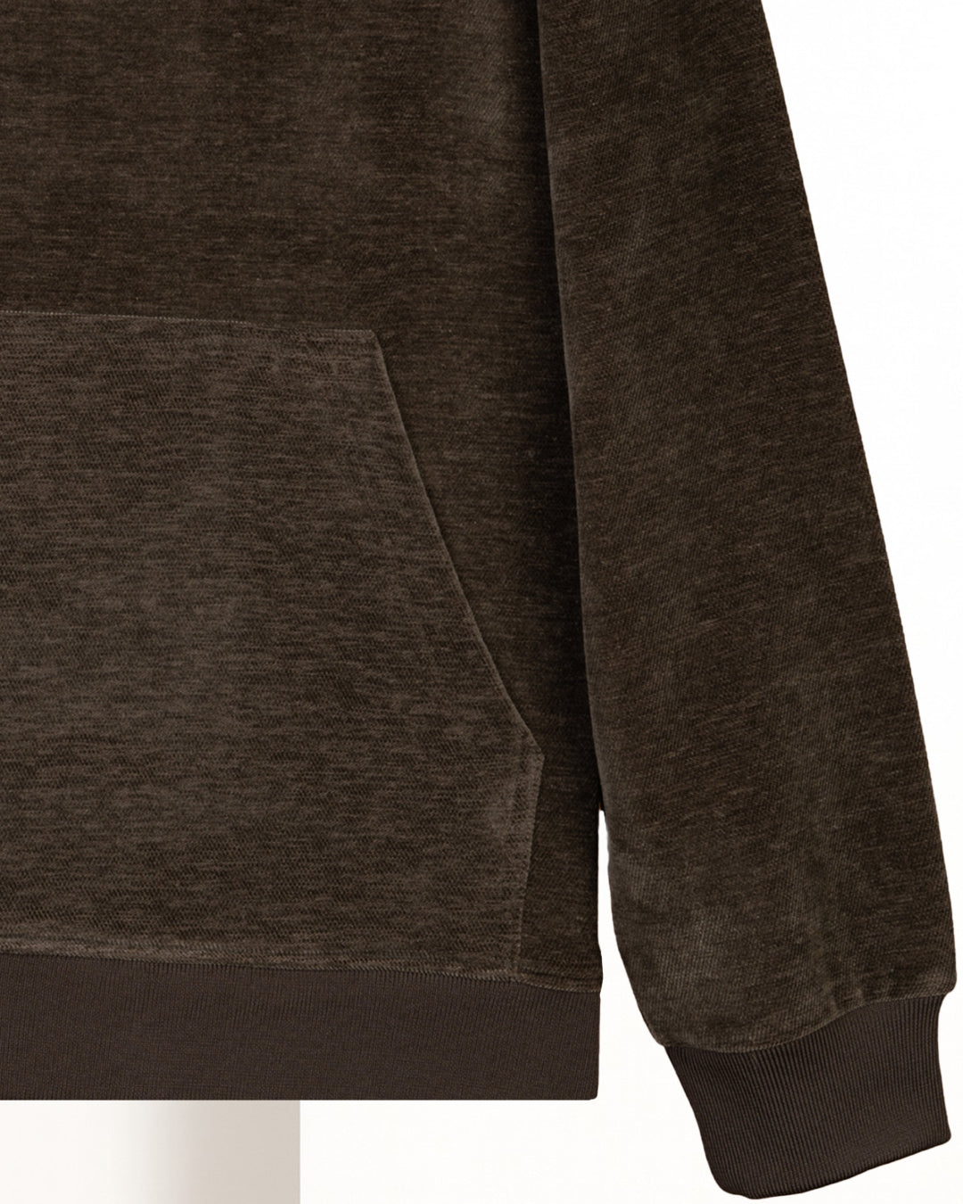 Brown Printed Velvet Hoodie