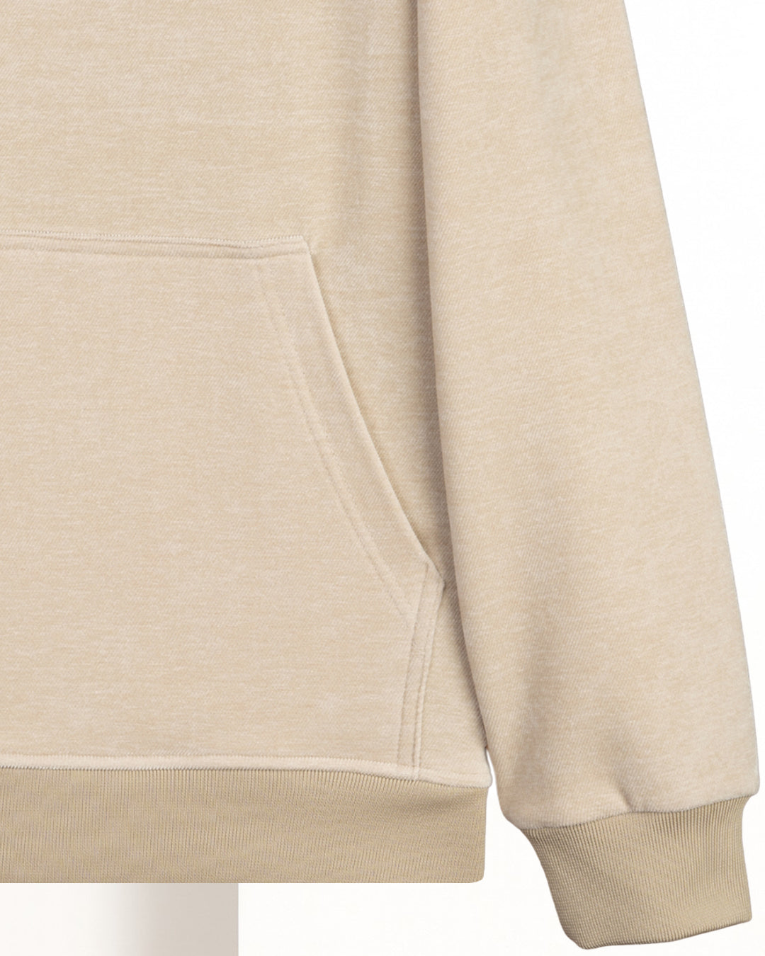 Light-Beige Printed Velvet Hoodie