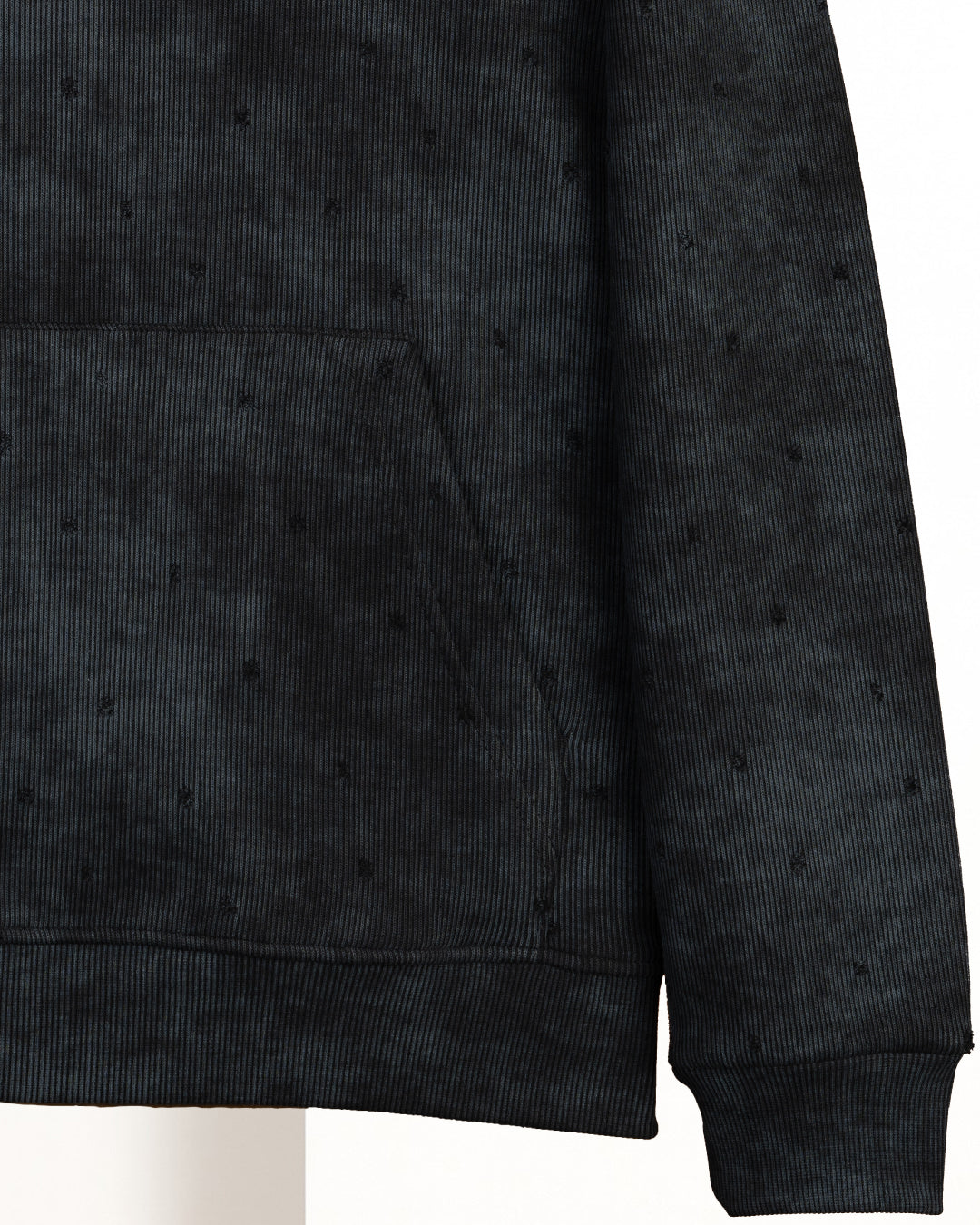 Black Acid Wash Cotton Hoodie