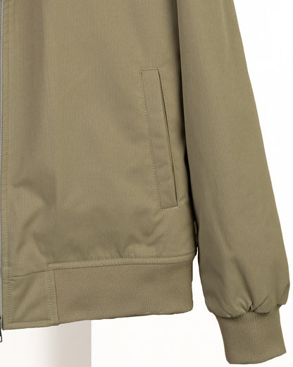 Khaki Gabardine Winter Jacket with Fur Lining