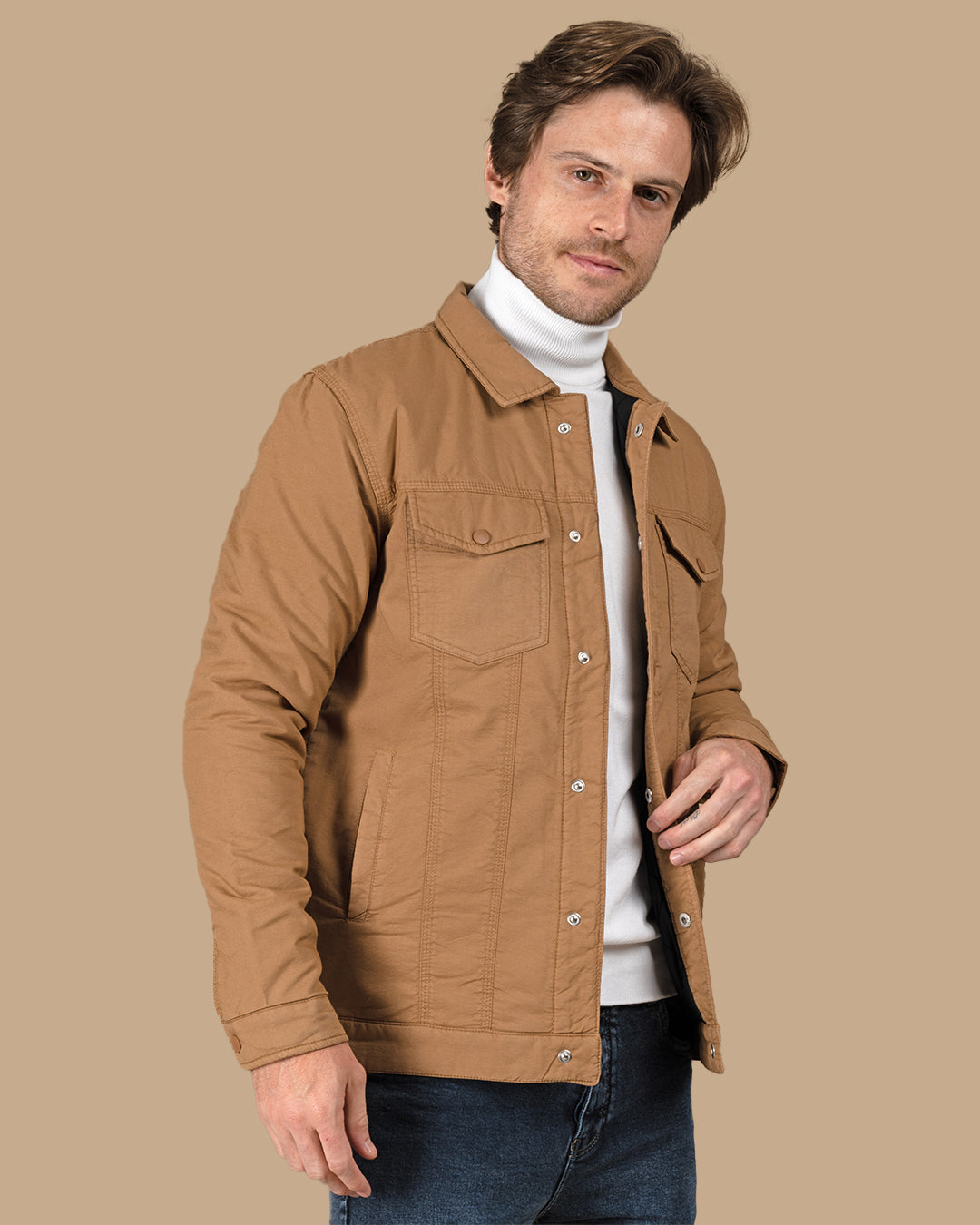 Camel Casual Gabardine Jacket